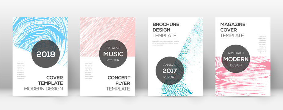 Cover page design template. Modern brochure layout. Cool trendy abstract cover page. Pink and blue g