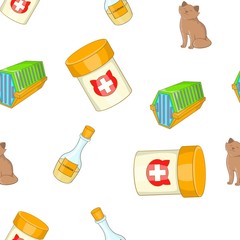 Kitty pattern. Cartoon illustration of kitty vector pattern for web