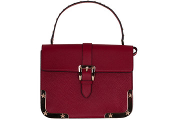 Bag on white background. Women's Italian branded designer bag isolated.