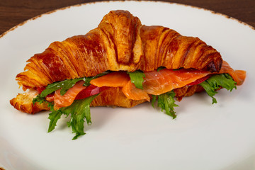 Croissant with salmon