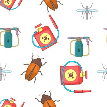 Harmful insects pattern. Cartoon illustration of harmful insects vector pattern for web