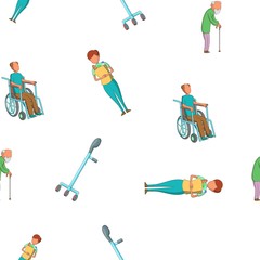 Disabled pattern. Cartoon illustration of disabled vector pattern for web