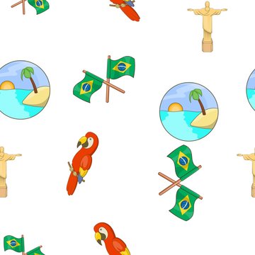 Brazil pattern. Cartoon illustration of Brazil vector pattern for web