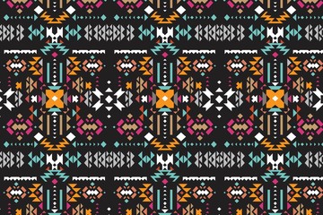 Tribal art ethnic seamless pattern. Folk abstract geometric repeating background texture. Fabric design. Wallpaper
