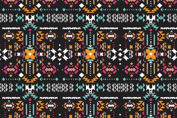 Tribal art ethnic seamless pattern. Folk abstract geometric repeating background texture. Fabric design. Wallpaper