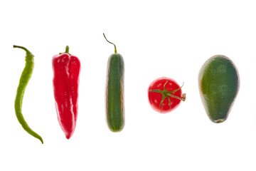 Group of food isolated on white background