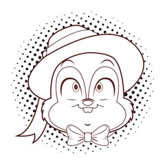 Obraz premium Rabbit face cartoon