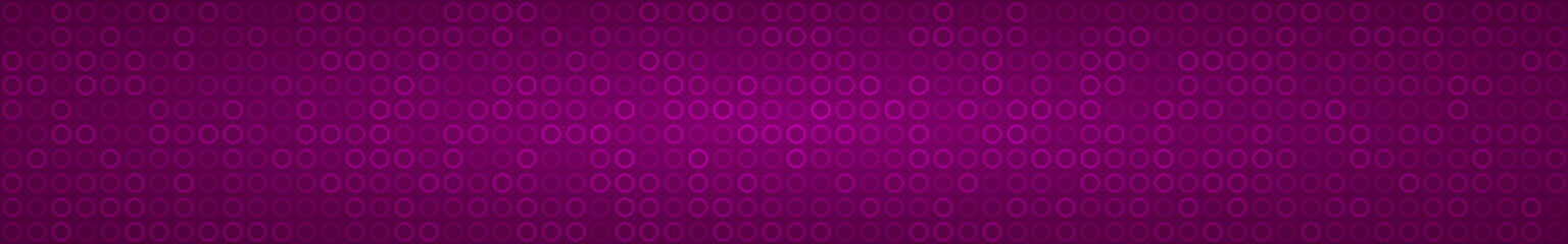 Abstract horizontal banner or background of small rings in purple colors.