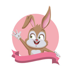 Rabbit with gloves cartoon