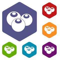 Ripe bilberries in simple style isolated on white background