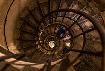 Round stairs overly used by tourists
