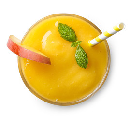 Glass of mango smoothie - obrazy, fototapety, plakaty