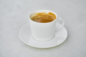 A cup of coffee on marble background