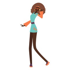 Happy girl dancing and having fun at a party.