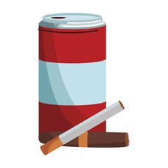 Soda can and cigarettes