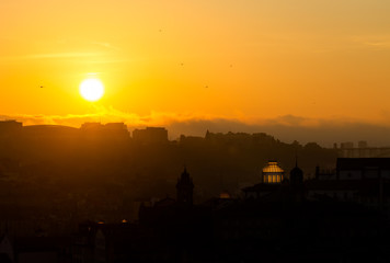 Bright Dome at Sunset in Porto