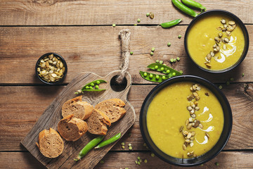vegetable soup on the table