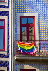 LGBT Flag Hangs on Balcony
