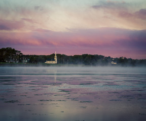 fog over a bay