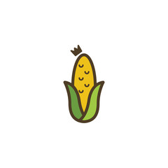 Corn king with crown logo icon symbol illustration