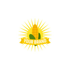 Shining sunrise sun corn logo icon badge symbol