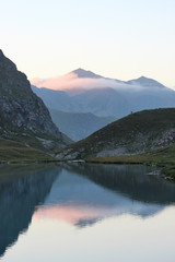 Fototapeta na wymiar Caucasian reserve mountains. Silemce lake