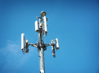 cell phone tower in sky