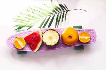 active life. vitamins. food. fresh sliced fruit in an interesting penny-serving fillet