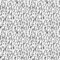 Seamless pattern with hand drawn alphabet letters. Modern brush calligraphy. Vector illustration.