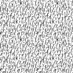 Seamless pattern with hand drawn alphabet letters. Modern brush calligraphy. Vector illustration.