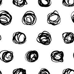 Seamless pattern with round doodles.