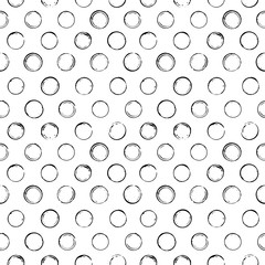 Seamless pattern with hand drawn line circles.
