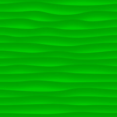 Abstract seamless pattern of wavy lines with shadows in green colors