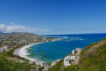 Fototapeta na wymiar A view overlooking the scenic Frigate Bay in St. Kitts, West Indies