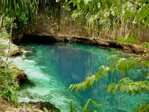 The Enchanted River in Hinatuan is believed to be enchanted. It is located in Mindanao, Philippines.