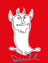Abstract Devil.

Black and white simple line drawing of devil.
