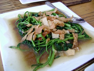 Adobong  kangkong with chicharon- Filipino favorite