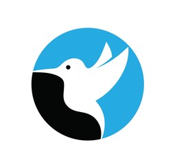 Humming Bird Logo, art vector logo design