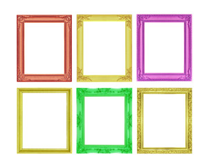 The antique collection frame on the white background