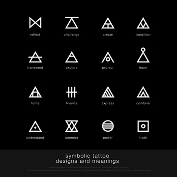 symbolic tattoo design and meaning. minimalist graphic tattoo icon symbol  graphic design template. vector illustration Stock Vector | Adobe Stock