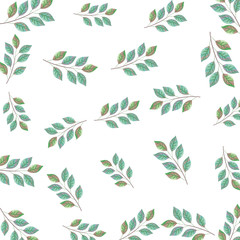 branches with leafs pattern background