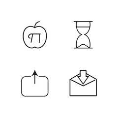 business simple outlined icons set