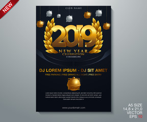 2019 Happy New Year Background for your Seasonal Flyers and Greetings Card or Christmas themed invitations