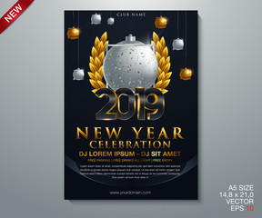 2019 Happy New Year Background for your Seasonal Flyers and Greetings Card or Christmas themed invitations