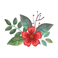 flowers and leafs decorative icon