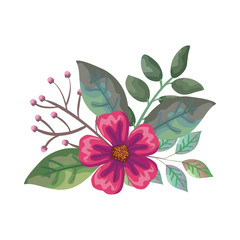 flowers and leafs decorative icon