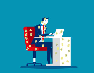 Businessman and sort out priorities. Concept business vector illustration. Business character design, Flat cartoon style.