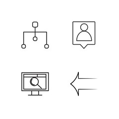 business simple outlined icons set