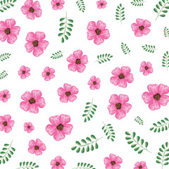 flowers and leafs pattern background
