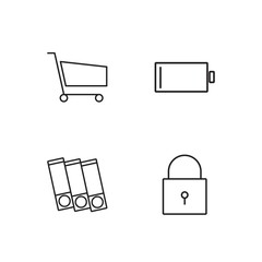 business simple outlined icons set